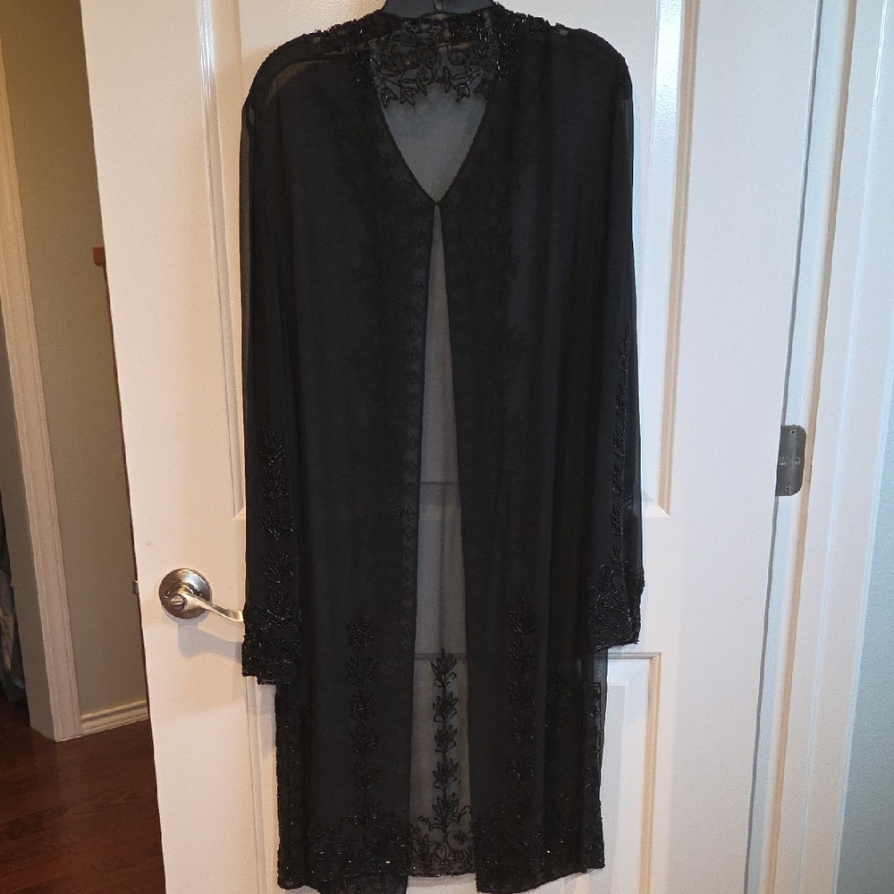Scala Black Sheer Embroidered Cardigan - Picture 5 of 6